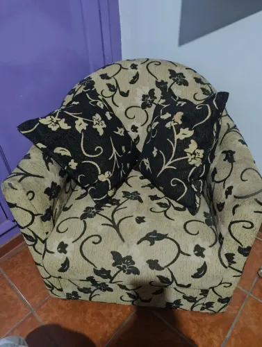 Poltrona pequena com almofadas