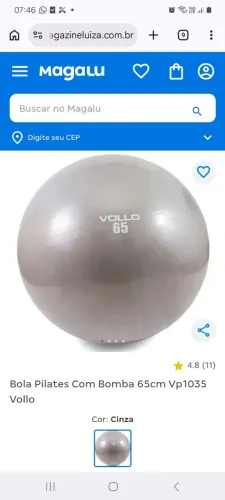 Bola de pilates cinza