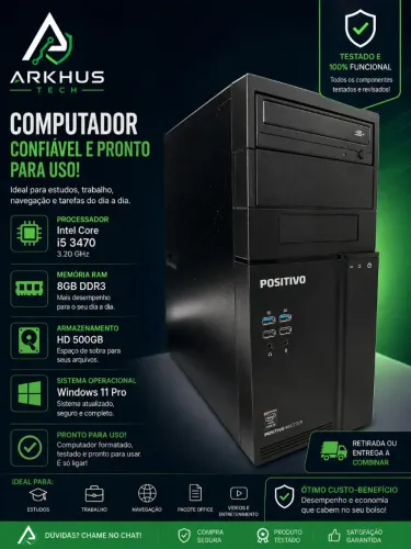 Computador Intel Core i5 3470 | 8GB RAM | HD 500GB | Windows 11 Pro | Pronto para Uso