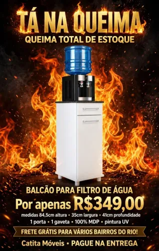 BALCÃO PARA GARRAFÃO DE ÁGUA COM FRETE GRÁTIS: ÚLTIMAS UNIDADES DA QUEIMA!