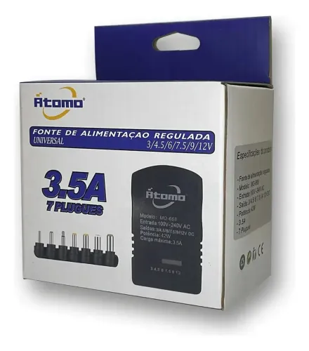 Fonte Regulável Universal 3v A 12vdc 3a Atomo Mo-668