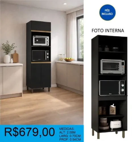 Paneleiro com pés inclusos - parcelamento em até 12 X sem juros!