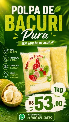 polpa de bacuri sem agua