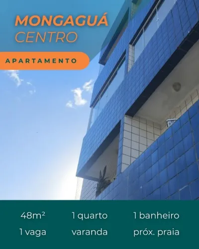 Apartamento em Mongaguá Centro, 1 quarto, 180 m da praia
