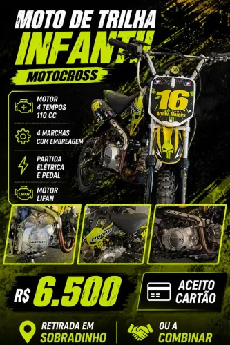 Moto de Trilha Infantil Motocross 110cc Lifan