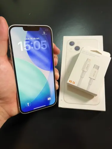 iPhone 13 Branco de 128Gb - Impecável
