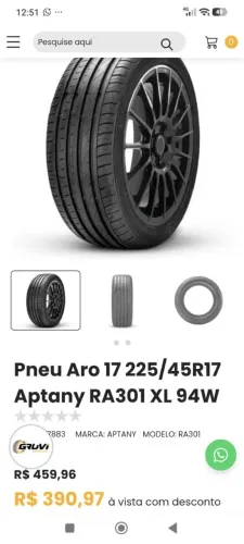 Pneus APTANY RA301 XL 94W aro 17 225/45