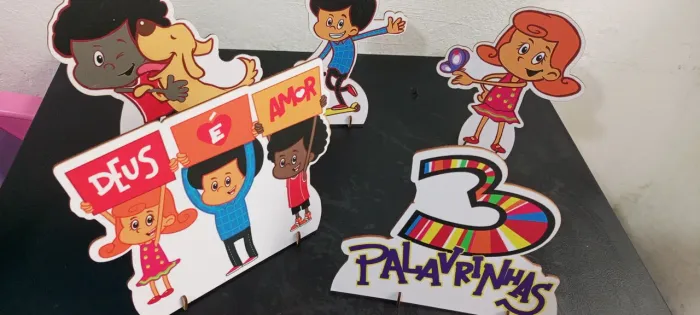 DECORAÇÃO KIT FESTA INFANTIL 3 PALAVRINHAS MDF 20cm