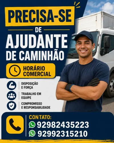 Precisa-se de ajudante de caminhão