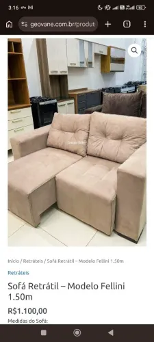 Sofá Retrátil - Modelo Fellini 1.50m