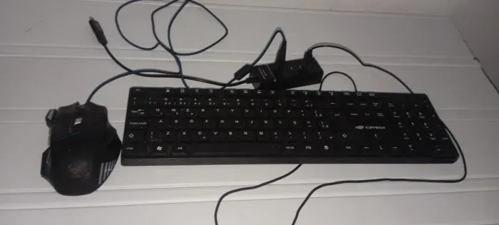 Teclado + mouser com hub usb