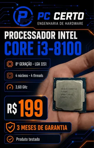 Processador Intel Core i3-8100