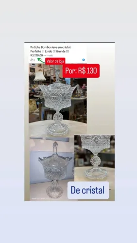 Potiche Bomboniere em CRISTAL
