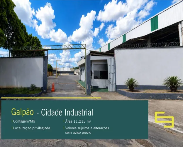 Galpão à venda no Bairro Cidade Industrial em Contagem/MG.