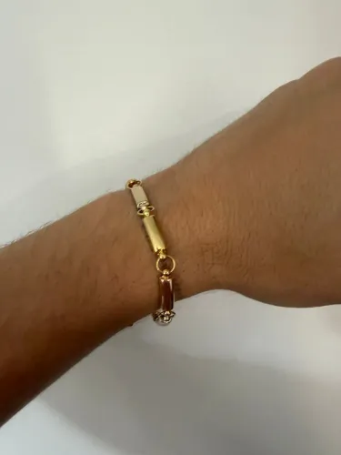 Pulseira em ouro 18k ouro amarelo, ouro rose e ouro branco, muito linda, peça única