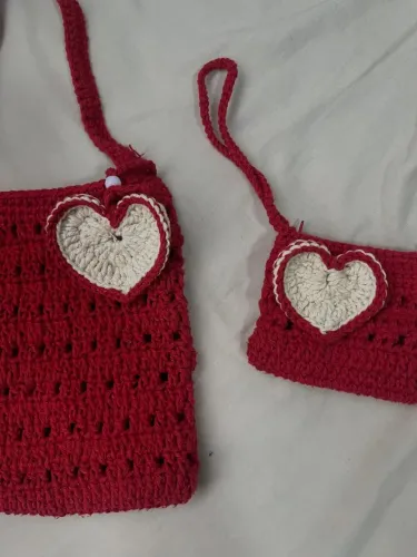 Bolsa de crochê do garantido com o portão cartão/ porta moeda.