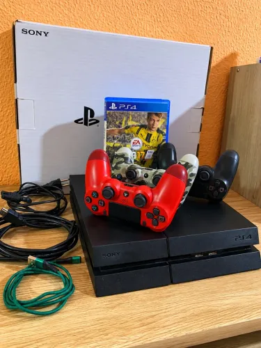 Ps4 Preto Fosco 500 Gb 3 Controles 1 Jogo