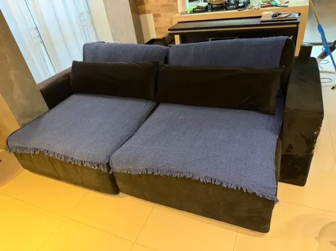 Sofá Retrátil 2,60m Preto | Grande e Confortável - Usado