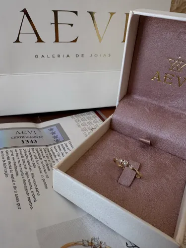 Anel 3 Marias em Ouro 18k e 3 Diamantes
