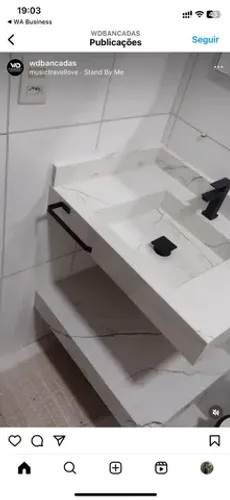 Conjunto pia de porcelanato 