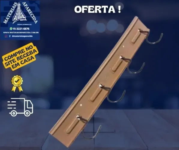 Porta Vassoura 4 ganchos Allfix - novo