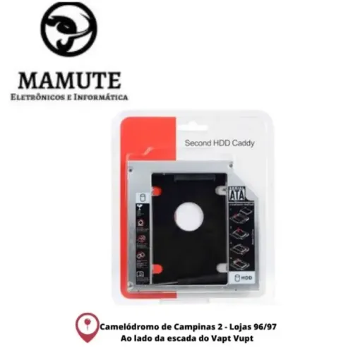 Adaptador Caddy Dvd Para Segundo Hd Ou Ssd 2.5 Sata 9.5mm ou 12.7mm