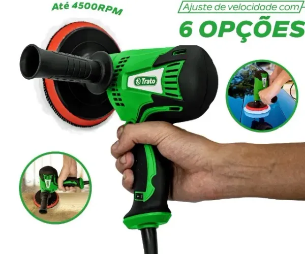 Politriz Lixadeira Trato 700W Potência 220V 4500 rpm 6 velocidades (Garantia)