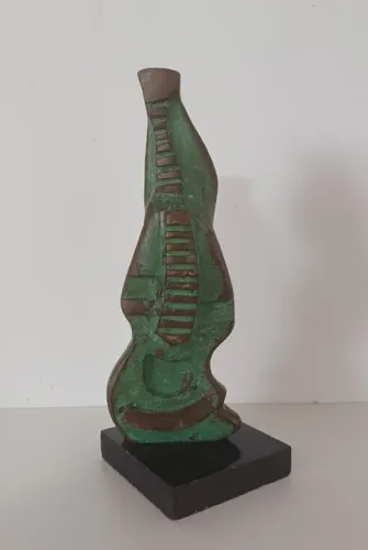Escultura abstrata em bronze - 22 Cm de altura