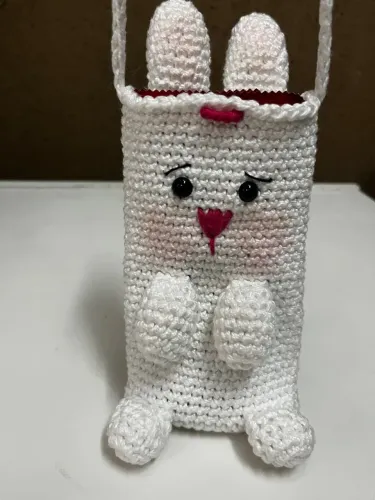 Porta Barra de Chocolate em Crochê Coelho Páscoa