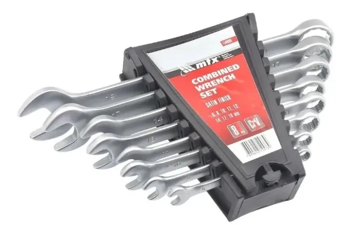 JOGO DE CHAVE COMBINADA MTX 6X19MM C/8PCS CROMO FOSCO DE