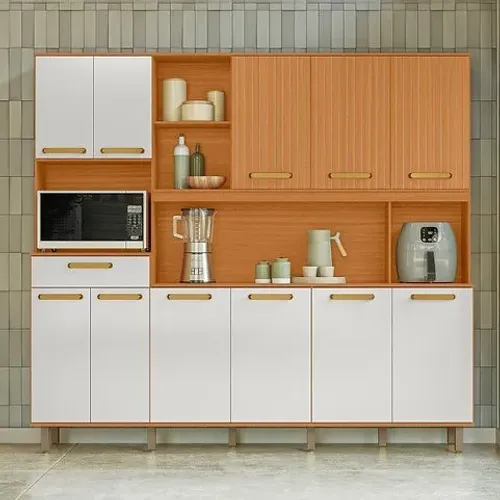 Kit Armário de Cozinha Pilar 11 Portas 1 Gaveta - Entrega e montagem grátis p/ Fortaleza