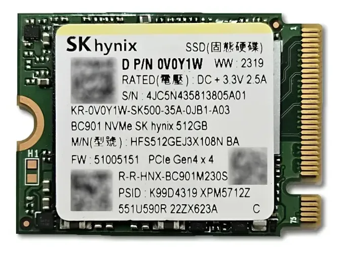Ssd Sk Hynix 512gb M.2 2230 5000 mb´s 4500 mb´s (original dell g15)