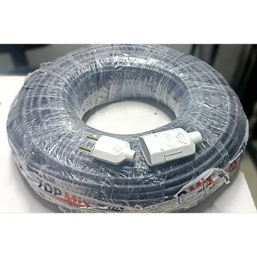 Rolo de fio PP 2×2,5mm 100m Top Mix com Tomadas macho e Femea (Jk Eletrônicos)