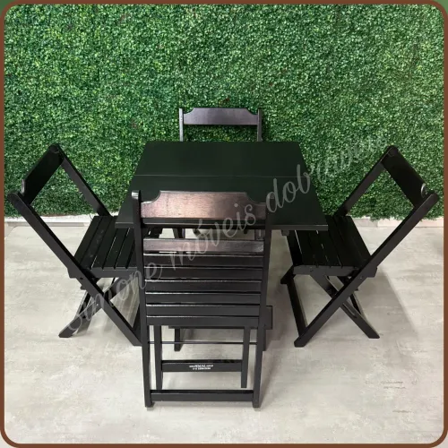 Jogo de mesa 70x70 com 4 cadeiras bar e restaurante outros