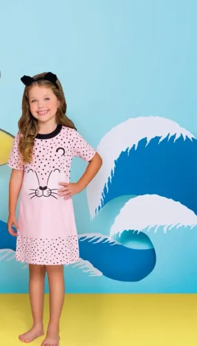 Camisola Infantil Pantera Cor de Rosa - Tamanho 8 Anos