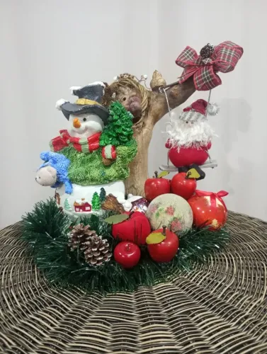 arranjo de natal boneco de neve