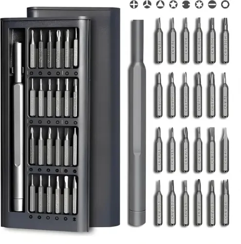 Kit Conjunto de Chave de Fenda 24 em 1 com Estojo Magnético Precisão Ideal para Reparos