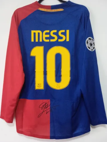 Camisa Barcelona Final Champions 2008 / 2009 #10 Messi Autografada Certificada ML