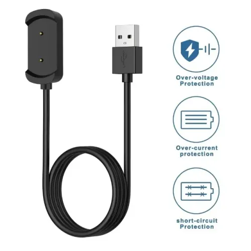 Carregador USB para Amazfit T-Rex, GTS e GTR 42mm/47mm - Cabo 1 Metro