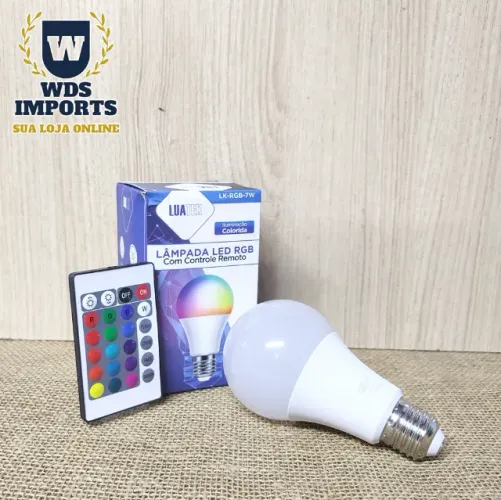 Lâmpada Led Rgb Colorida Com Controle Remoto