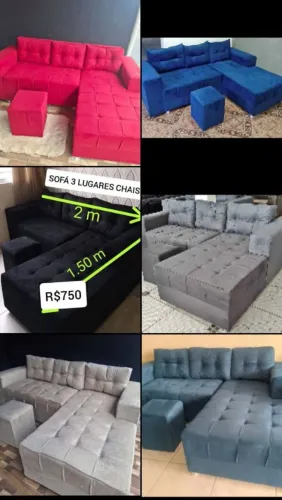 Sofá de canto moderno e confortável - Várias cores