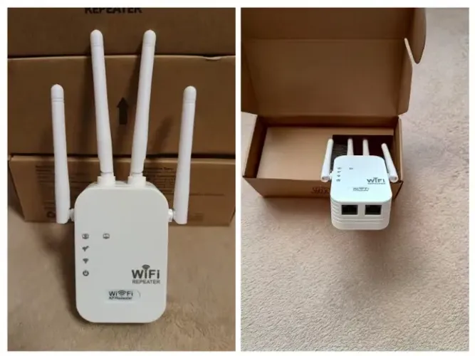 Repetidor Wi-Fi 300Mbps EOENKK com 4 Antenas, 2 Portas RJ45, Modo Roteador/AP/Repeater