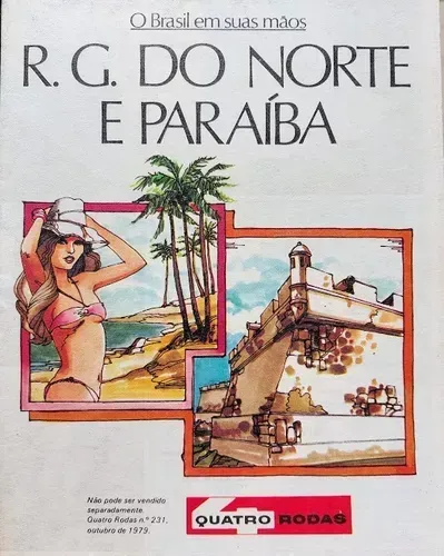 Mapa Turismo Antigo - Paraíba e Rio Grande Do Norte 1979
