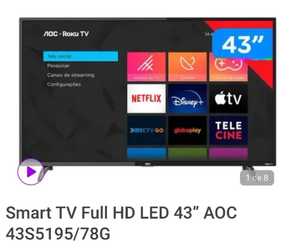 Smart Tv AOC 43 Polegadas 43s5135/78g