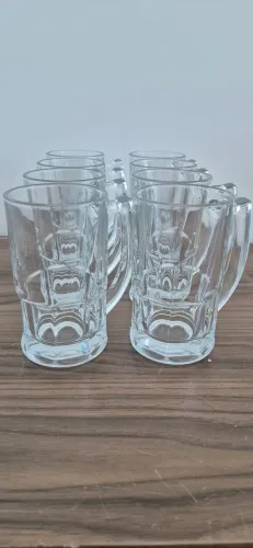 Caneca de chopp 340ml vidro 8 unidades
