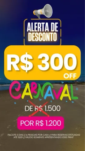 Aluguel de casa para o Carnaval com desconto!