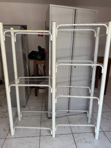Prateleira estante metal branca, 4 prateleiras