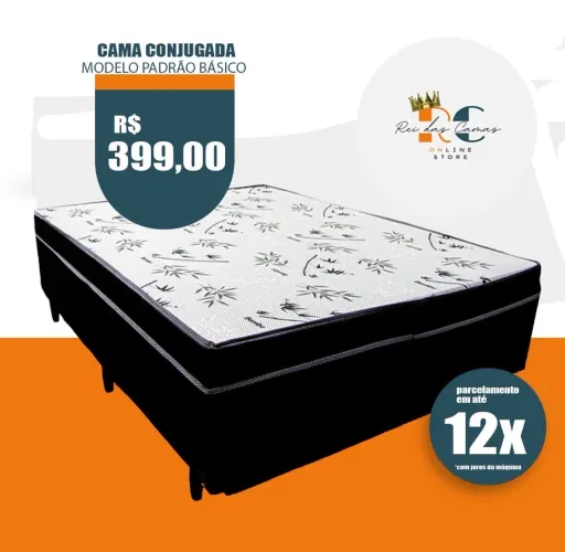 Cama box com colchão, frete grátis 