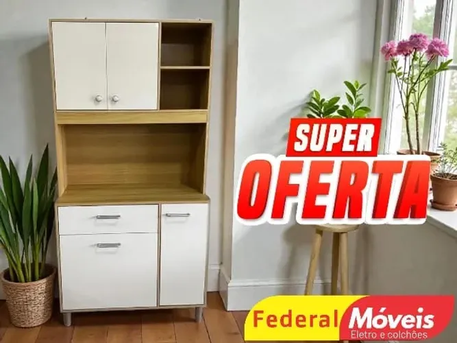ARMARIO DE COZINHA 1,84CM OFF WHITE (A PRONTA ENTREGA)