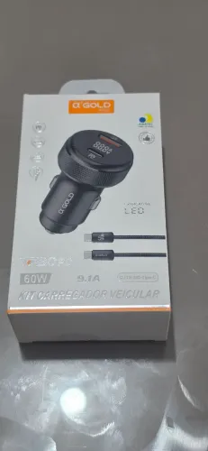 Carregador Veicular Turbo 60W A'Gold Pro (Lacrado na Caixa)